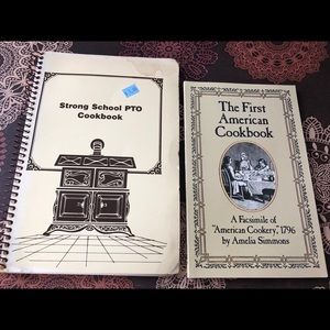 Set of 2 vintage and old fashioned cookbooks